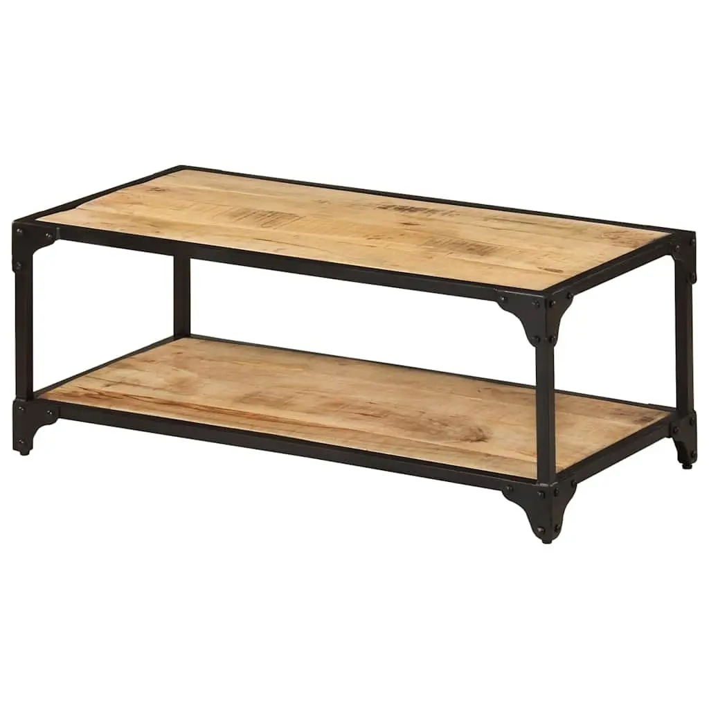 Coffee Table 90x45x35cm Living Room Solid Mango Wood Accent Furniture Brown Vintage Style