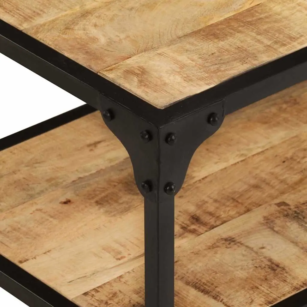 Coffee Table 90x45x35cm Living Room Solid Mango Wood Accent Furniture Brown Vintage Style