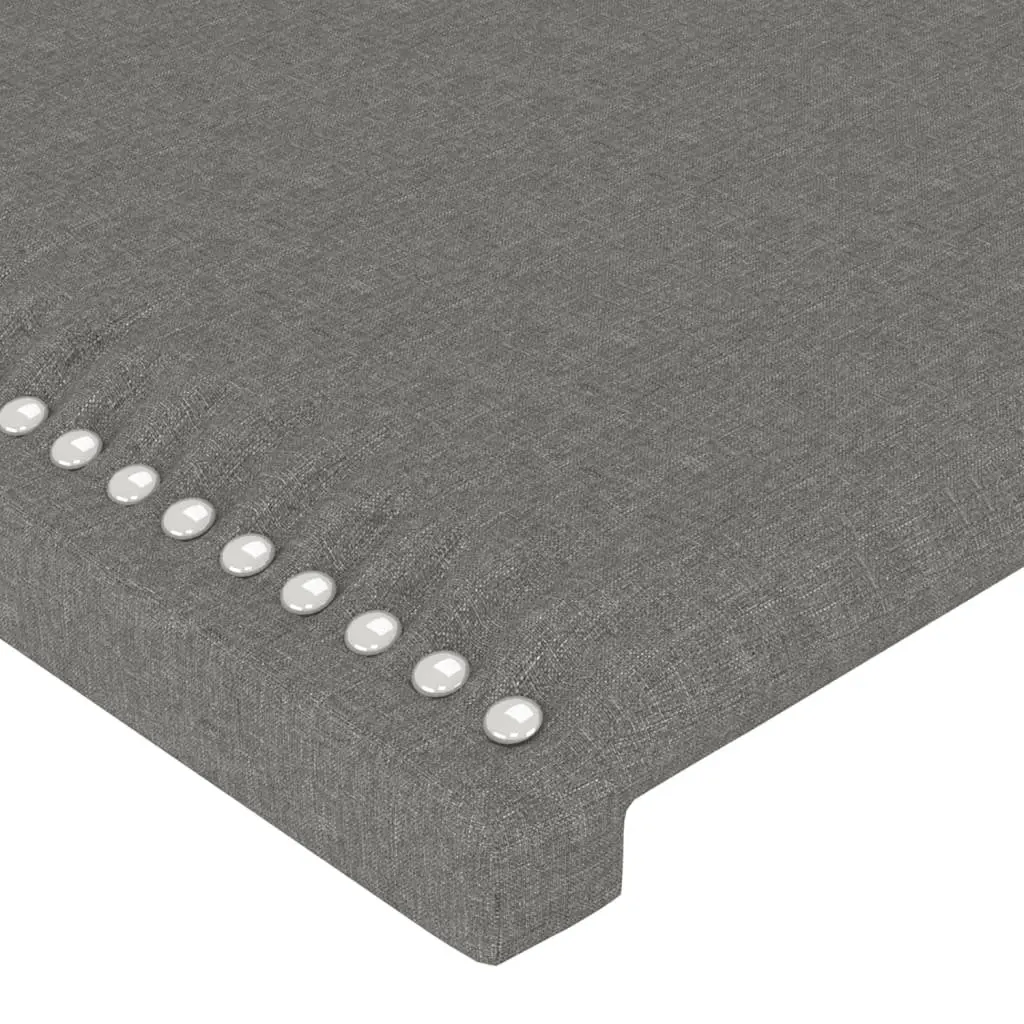 Double Bed Frame 137x187 cm with Grey Fabric Headboard