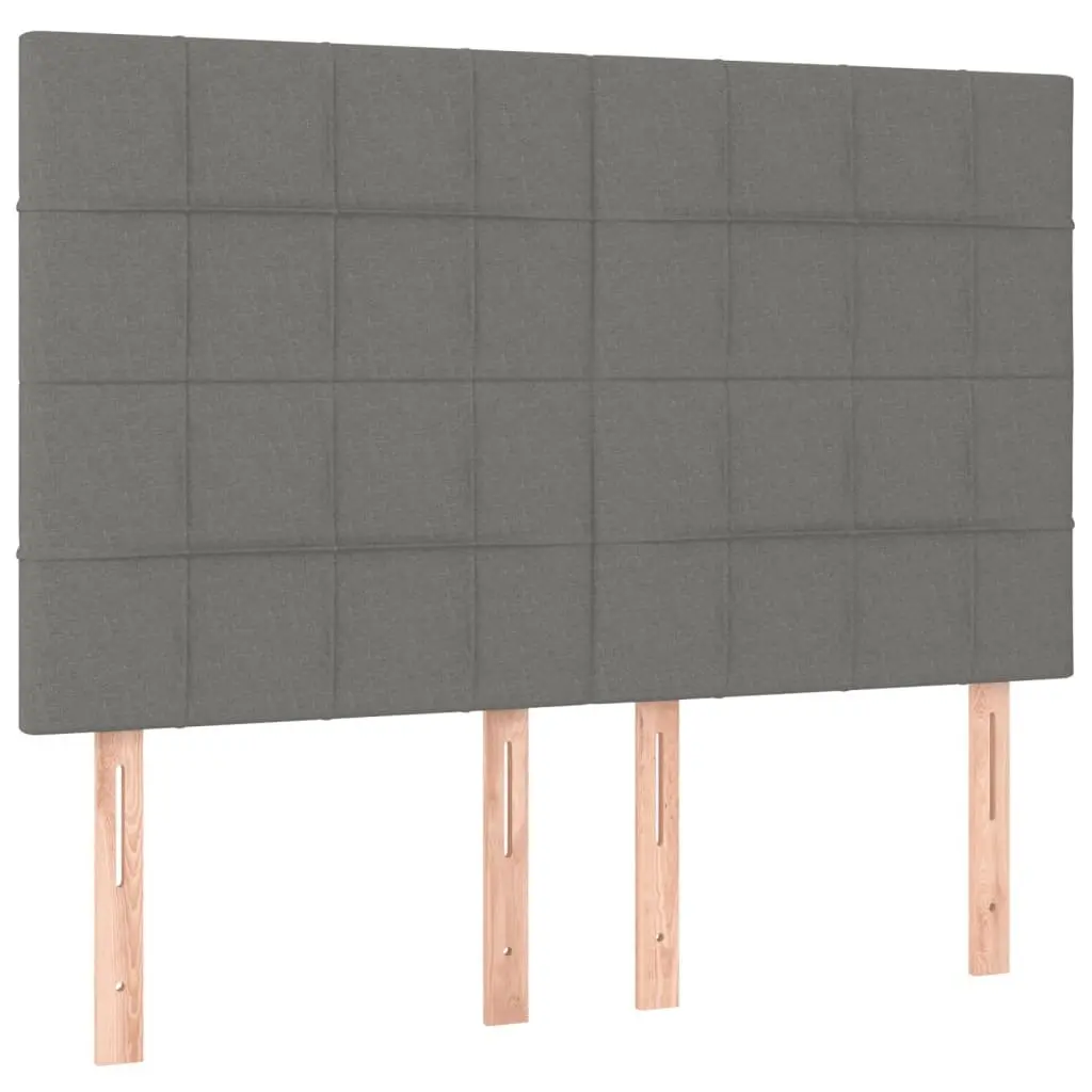Double Bed Frame Grey Fabric Headboard 137x187cm Bedroom Furniture