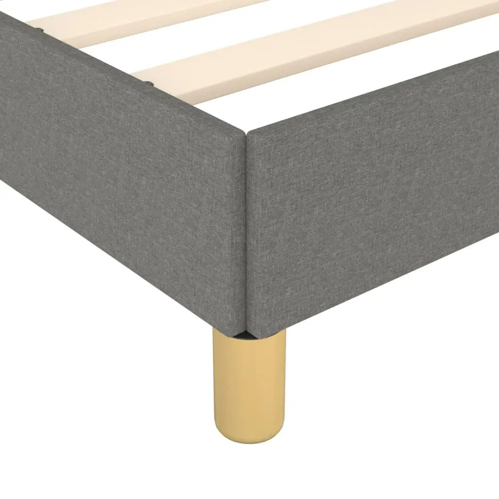 Double Bed Frame Grey Fabric Headboard 137x187cm Bedroom Furniture