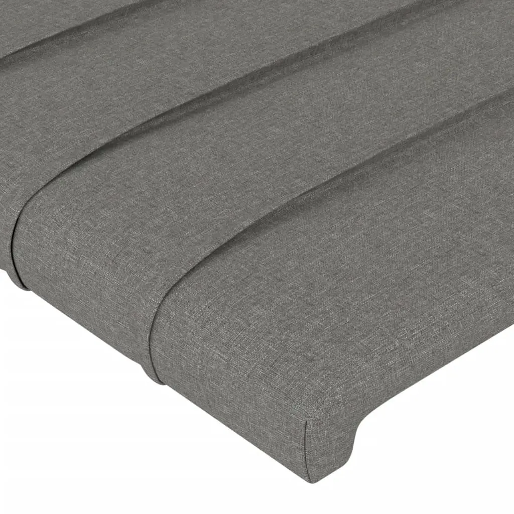 Double Bed Frame Grey Fabric Headboard 137x187cm Bedroom