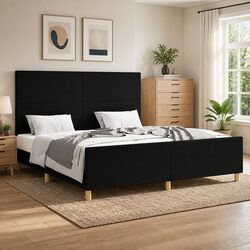 Queen Size Bed Frame 152x203 cm with Plywood Slats