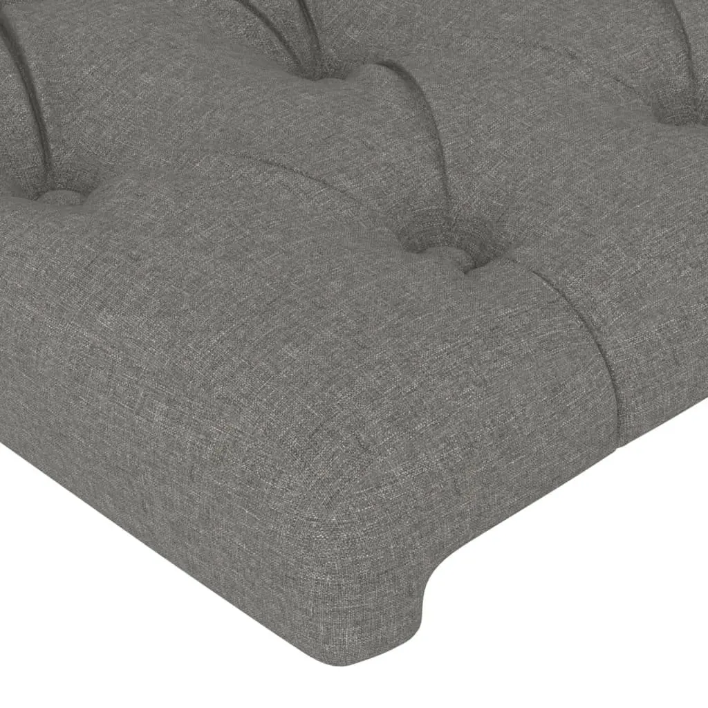 Queen Size Bed Frame 152x203cm with Grey Fabric Headboard