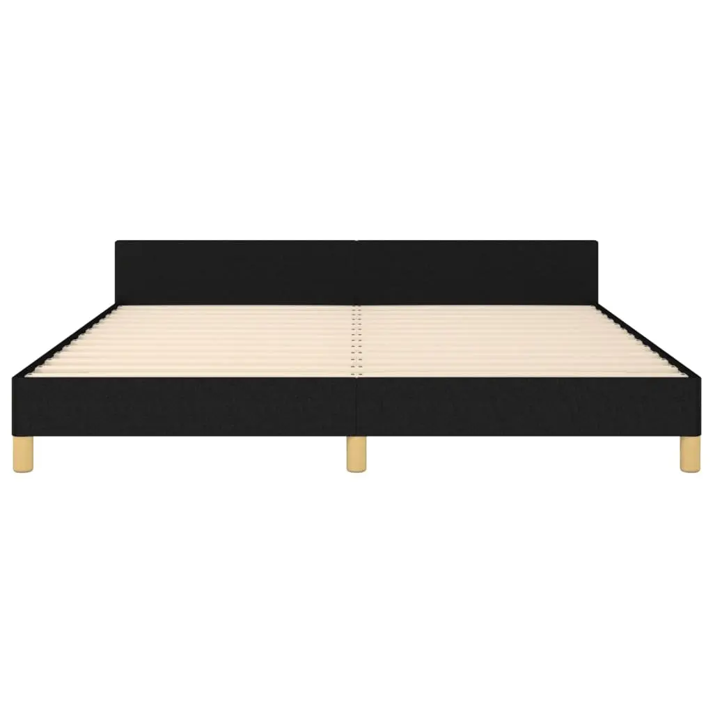 Queen Bed Frame with Headboard Black Fabric 152x203 cm Bedroom Furniture