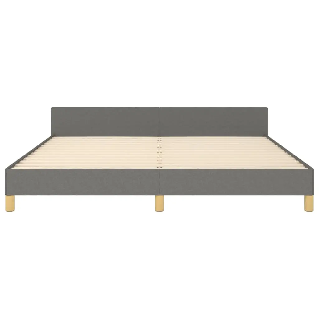 Queen Bed Frame Grey Fabric Headboard Bedroom Furniture 152x203cm