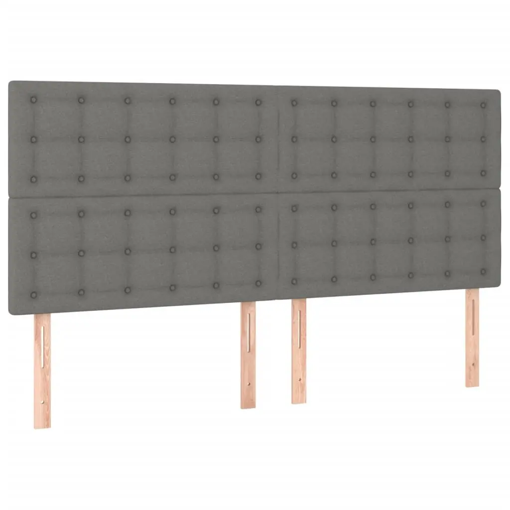 Queen Bed Frame Grey Fabric Headboard Bedroom Furniture 152x203cm