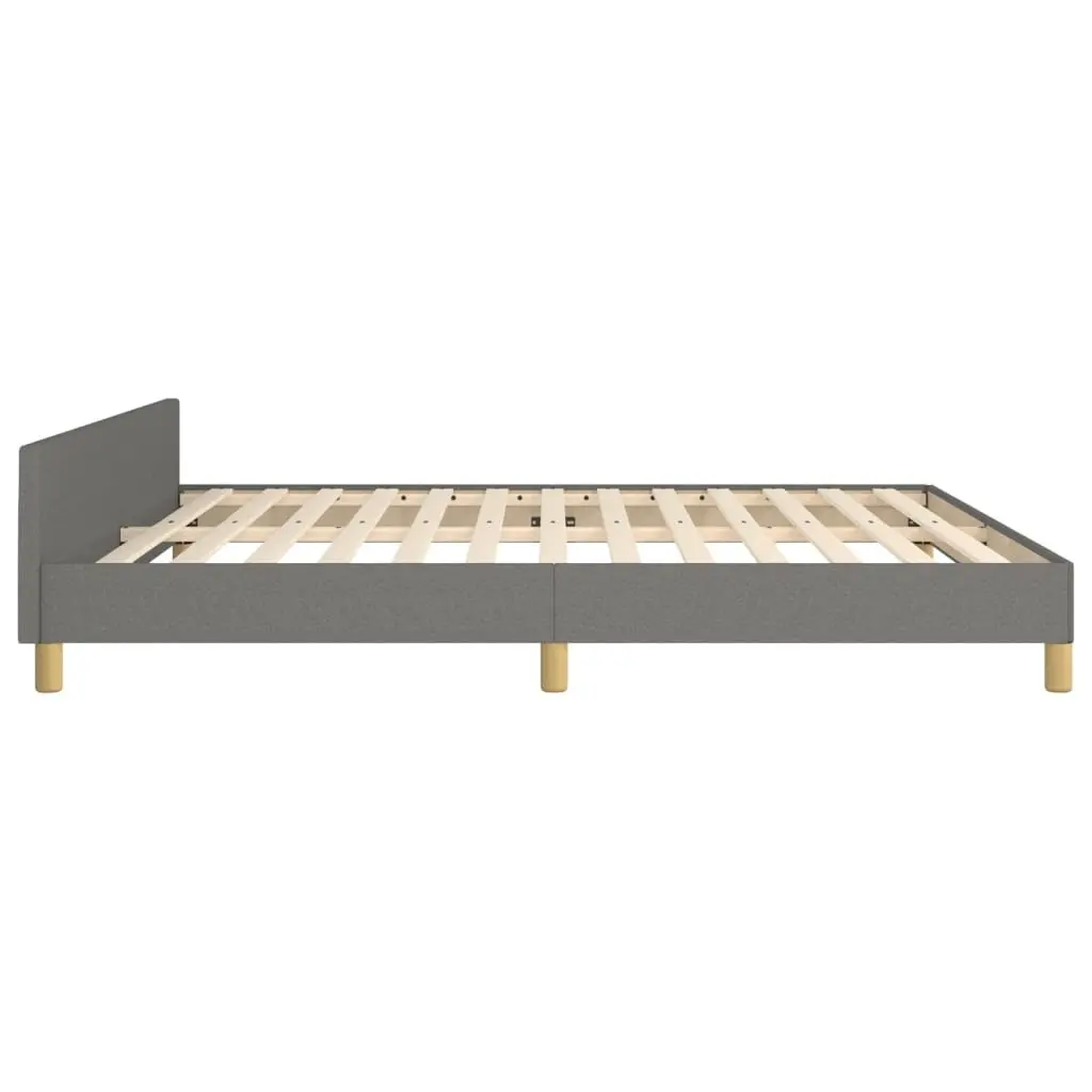Queen Bed Frame Grey Fabric Headboard Bedroom Furniture 152x203cm