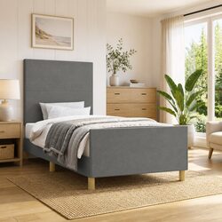 King Single Bed Frame Specifications: 107x203cm Grey