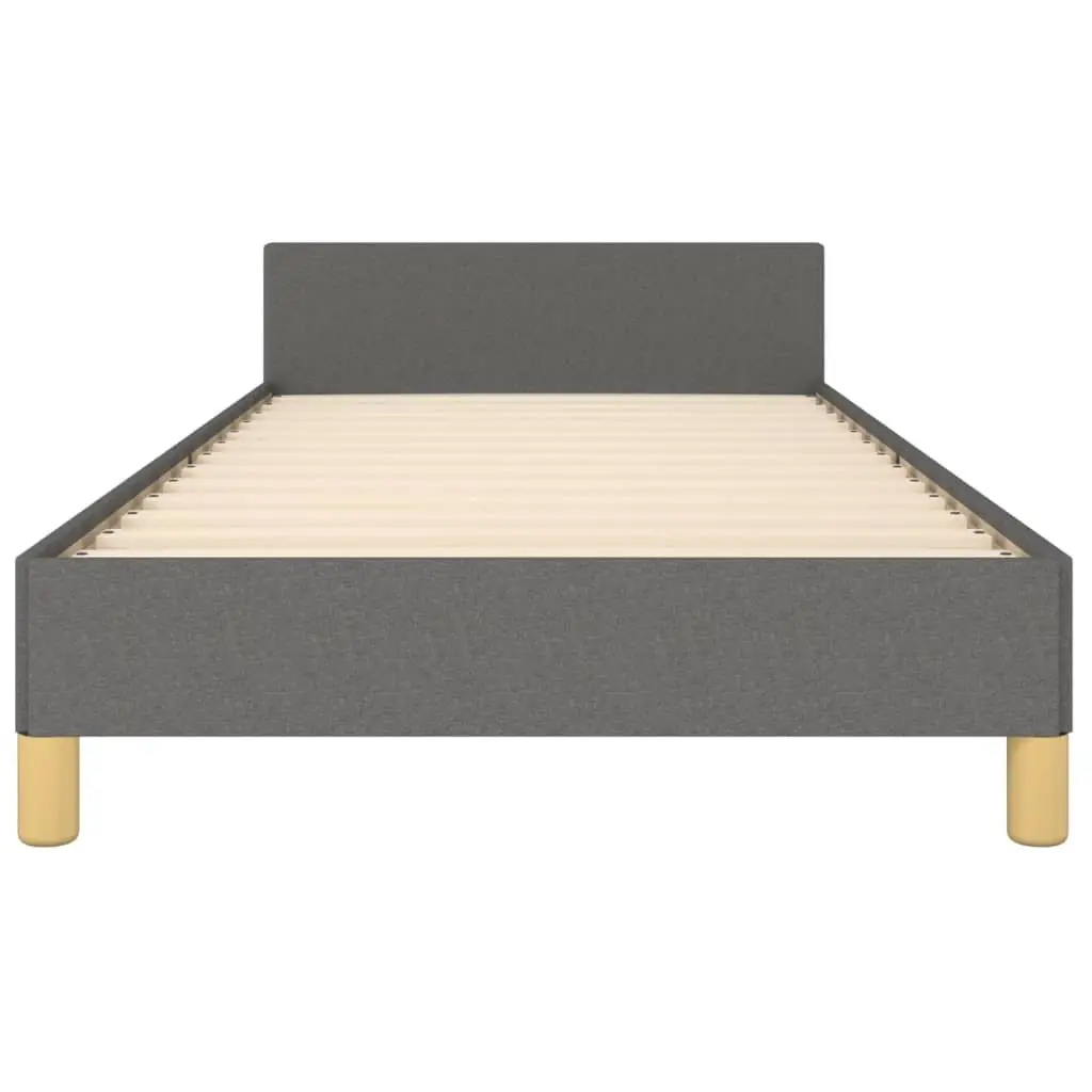 Bed Frame King Single Size Grey Fabric Headboard Adjustable 107x203 cm Bedroom