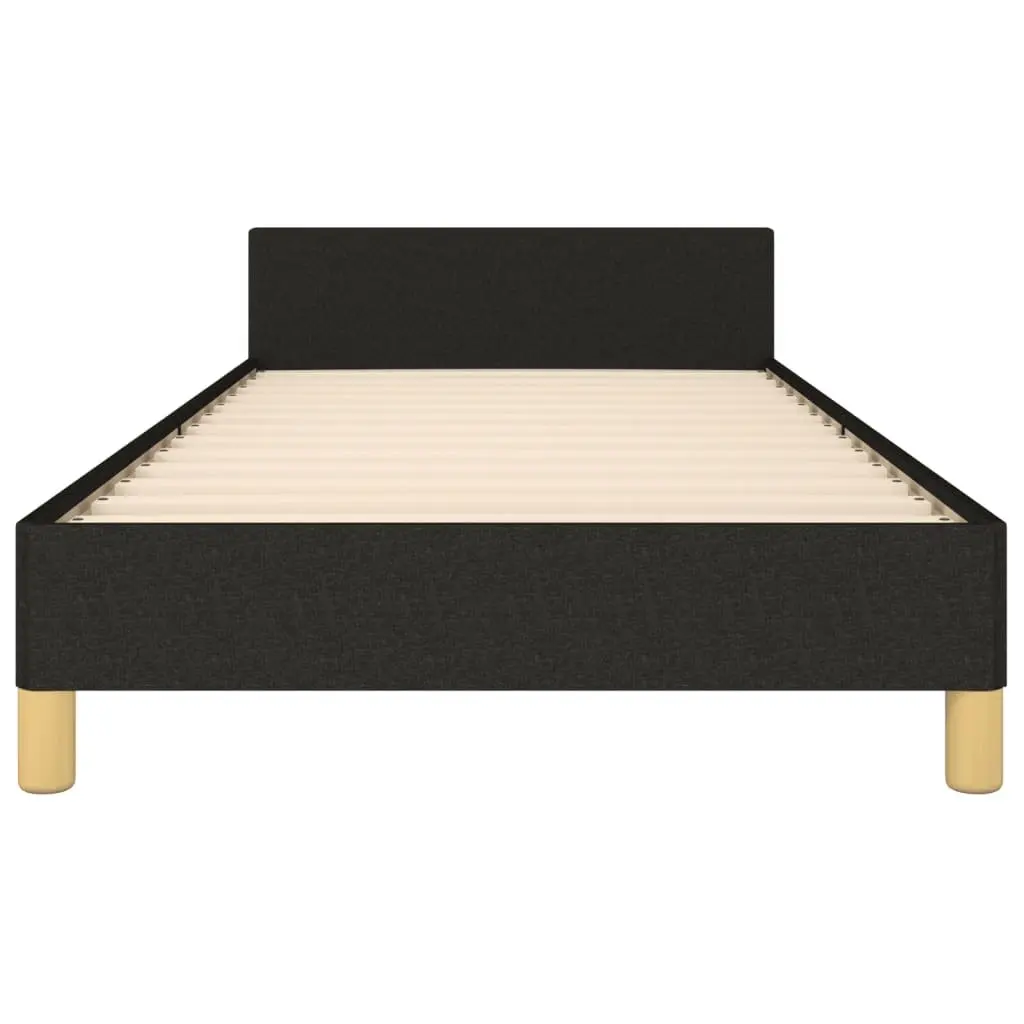 Bed Frame King Single Size 107x203 cm Black Fabric Headboard Bedroom Furniture