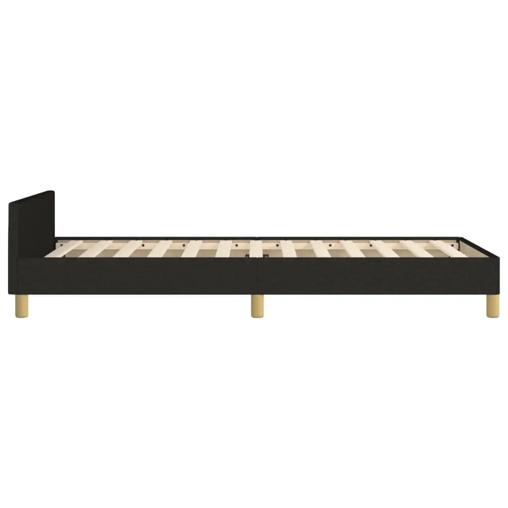 Bed Frame King Single Size 107x203 cm Black Fabric Headboard Bedroom Furniture