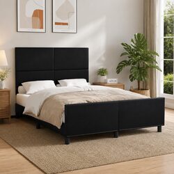 Black Faux Leather Double Bed Frame 137x187cm - Specifications