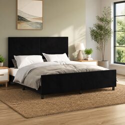 Dimensions of the Queen Bed Frame: 152x203cm in Black Velvet