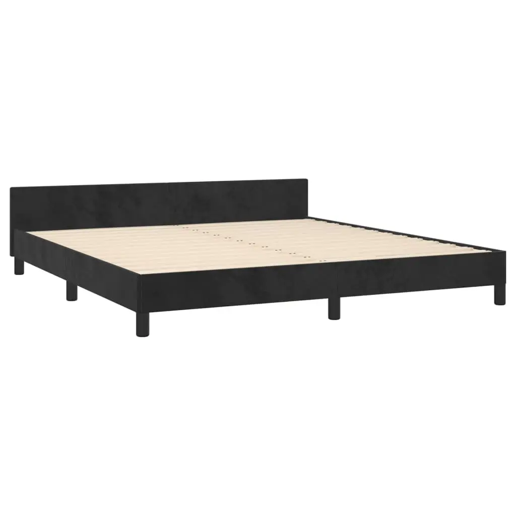 Queen Size Bed Frame 152x203cm with Velvet Headboard