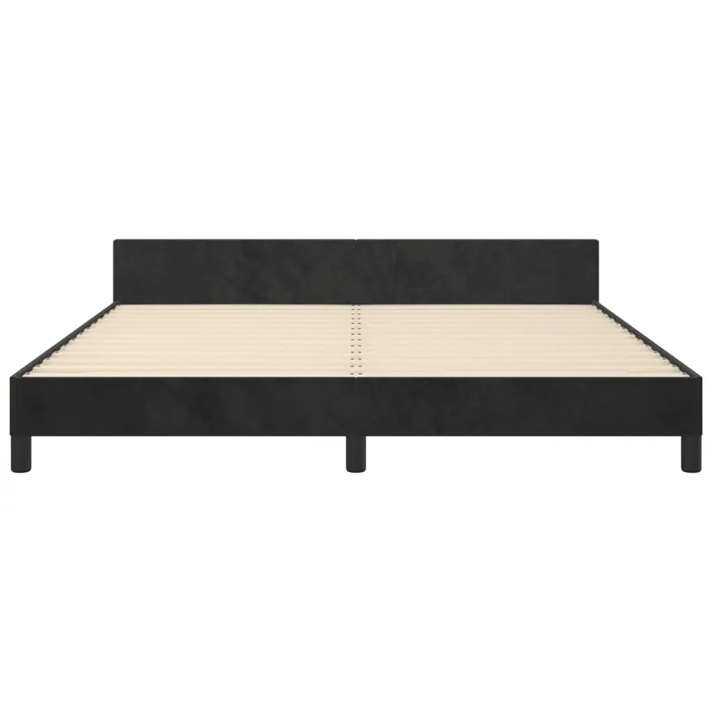 Queen Size Bed Frame 152x203cm with Velvet Headboard