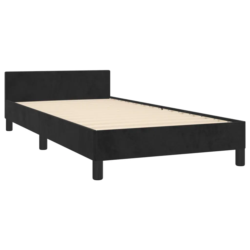 King Single Bed Frame with Velvet Headboard