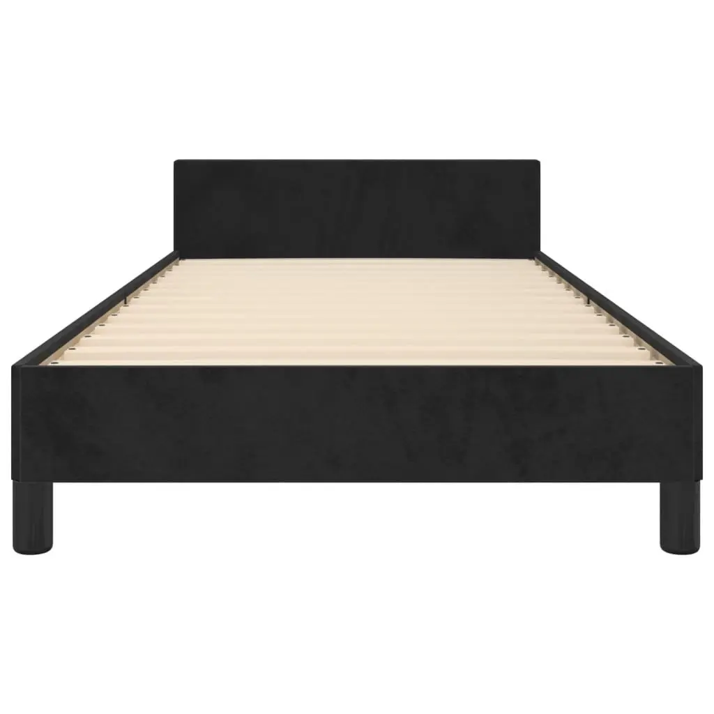 King Single Bed Frame with Velvet Headboard