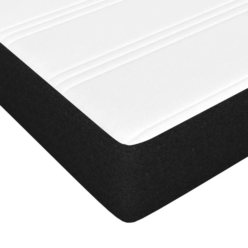 Box Spring Bed King Single 106x203 cm Adjustable Headboard Black Fabric with Pocket Spring Mattress