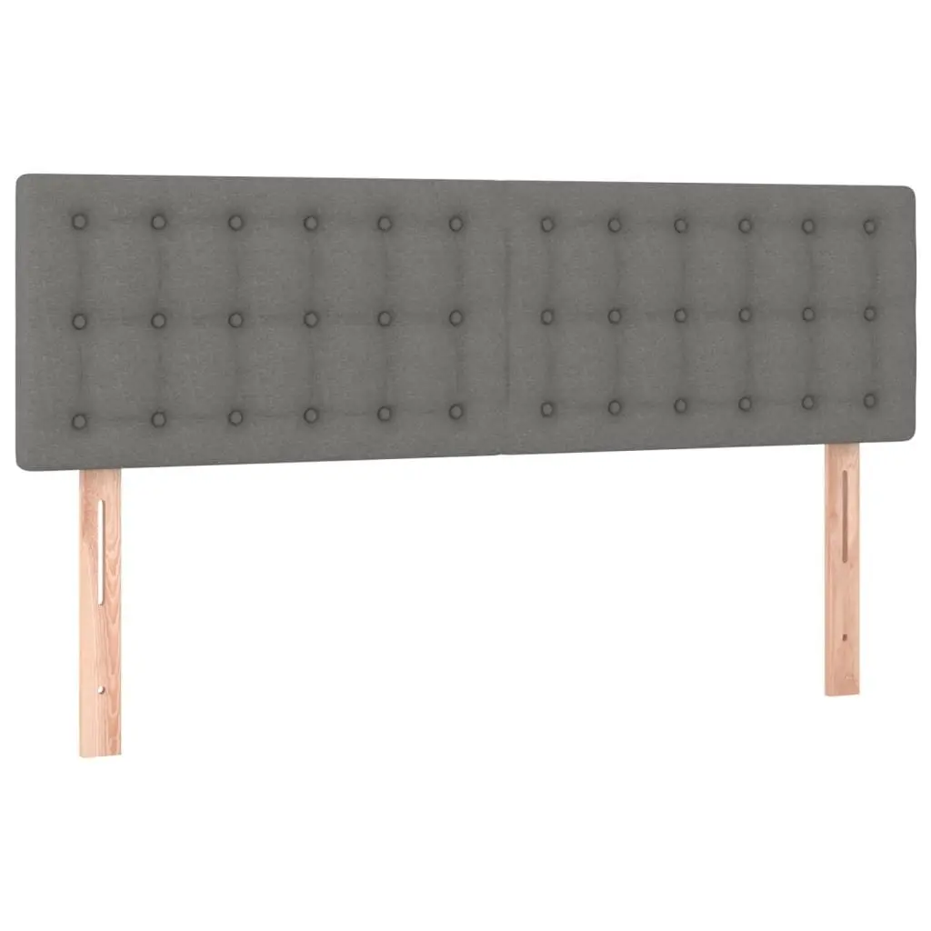 Queen Size Box Spring Bed with Pocket Mattress Adjustable Headboard Grey Fabric