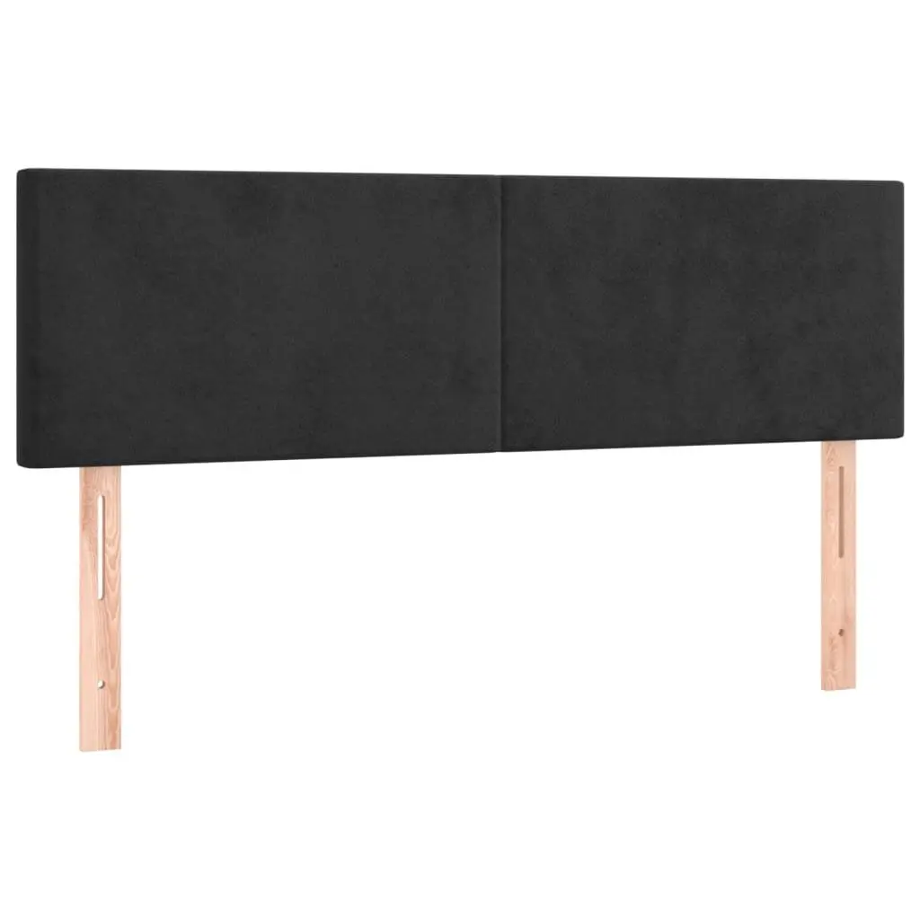 Queen Size Box Spring Bed with Pocket Spring Mattress Black Velvet 153x203 cm