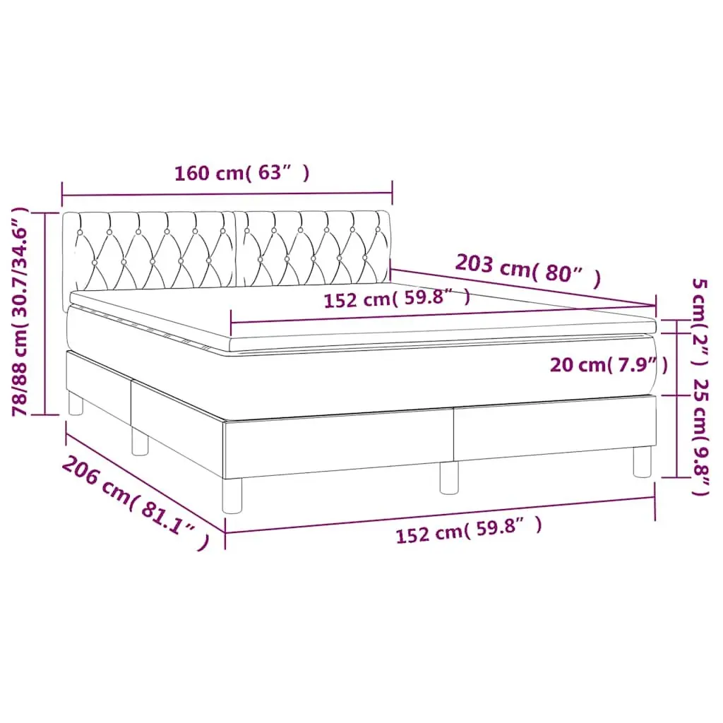 Queen Size Box Spring Bed with Pocket Mattress Black Velvet Adjustable Headboard