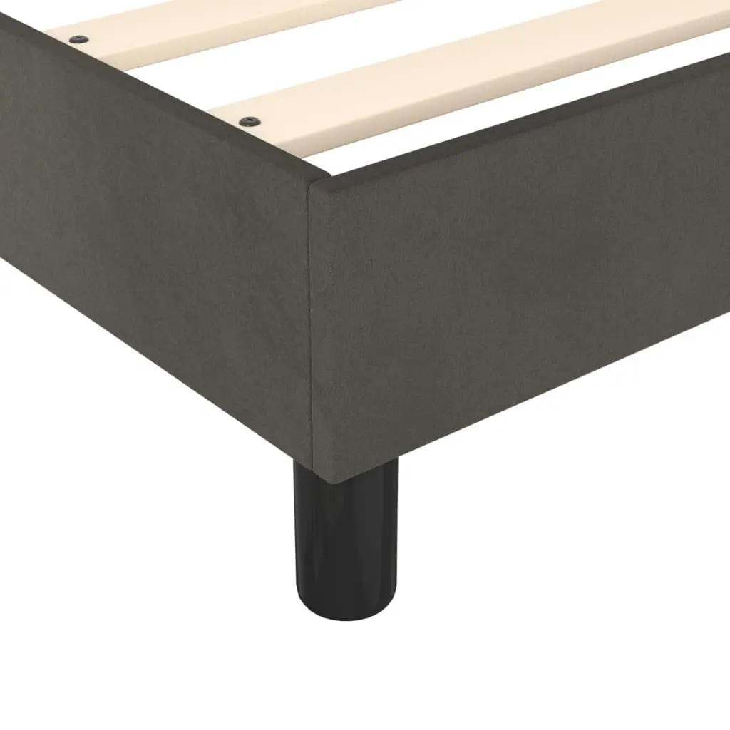 Box Spring Bed Queen Size 153x203cm for Bedroom with Pocket Spring Mattress Grey Velvet