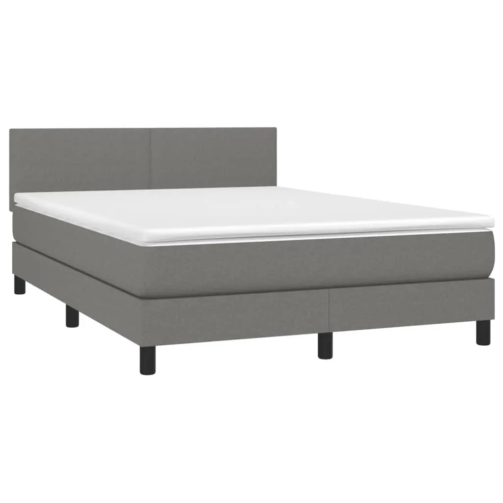 Box Spring Bed with Pocket Spring Mattress for Bedroom Queen Size Dark Grey