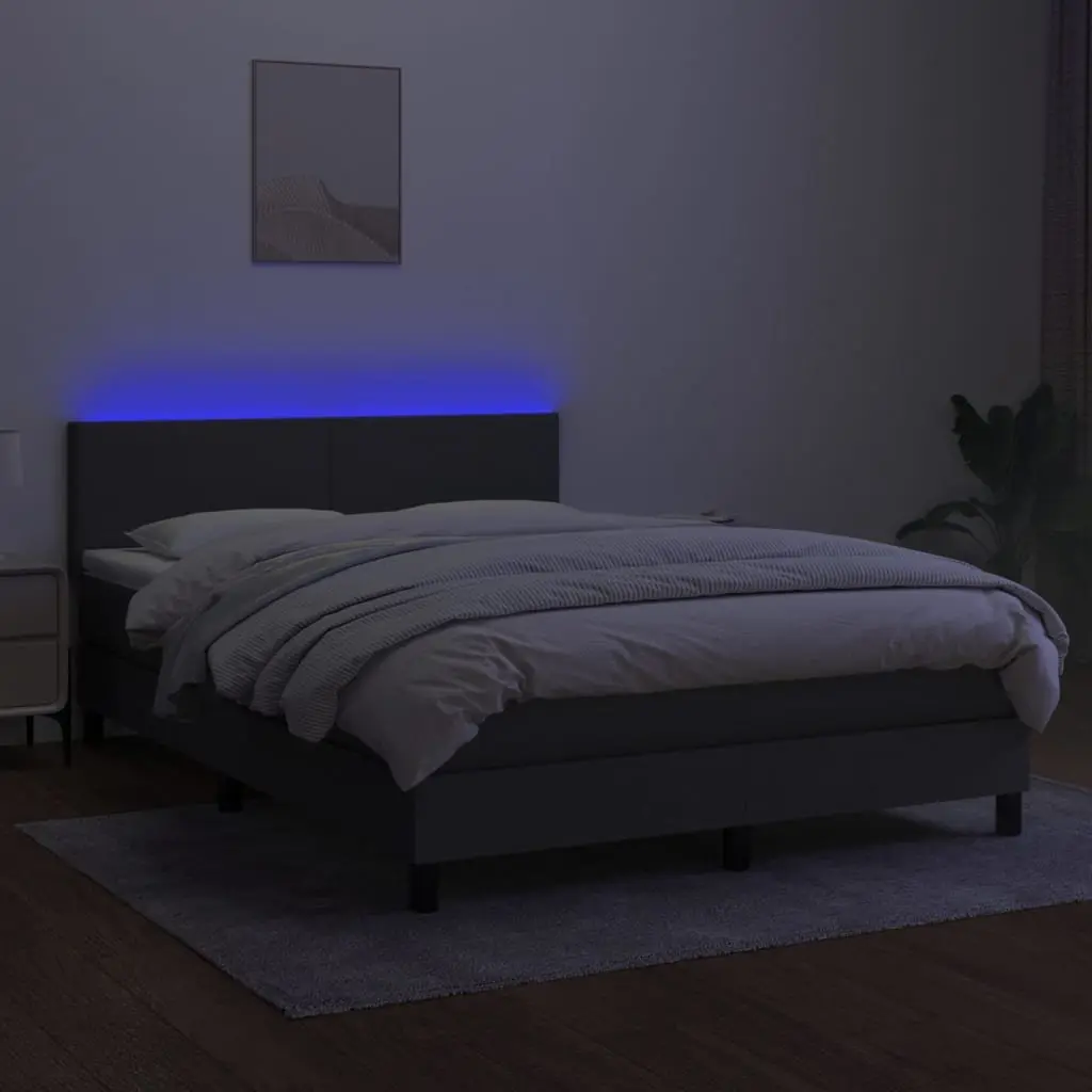 Box Spring Bed with Pocket Spring Mattress for Bedroom Queen Size Dark Grey