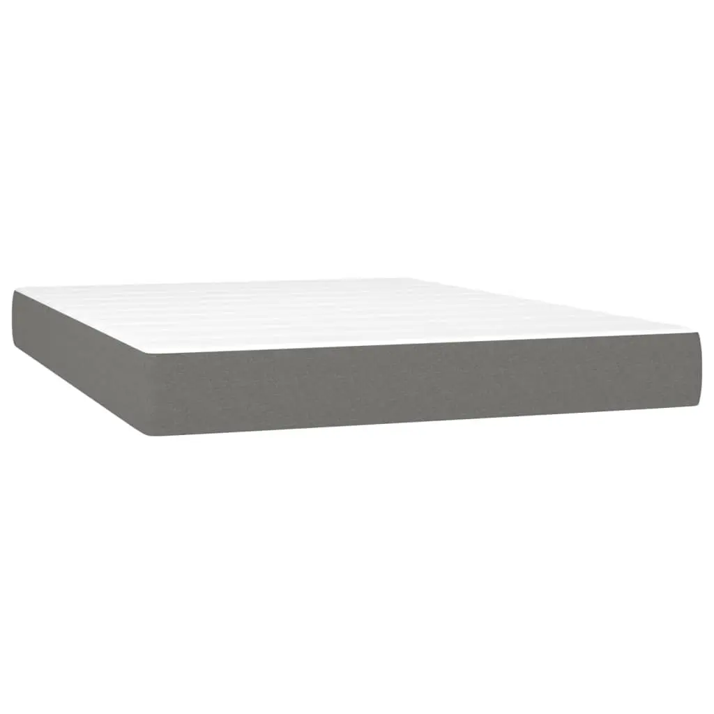 Box Spring Bed with Pocket Spring Mattress for Bedroom Queen Size Dark Grey