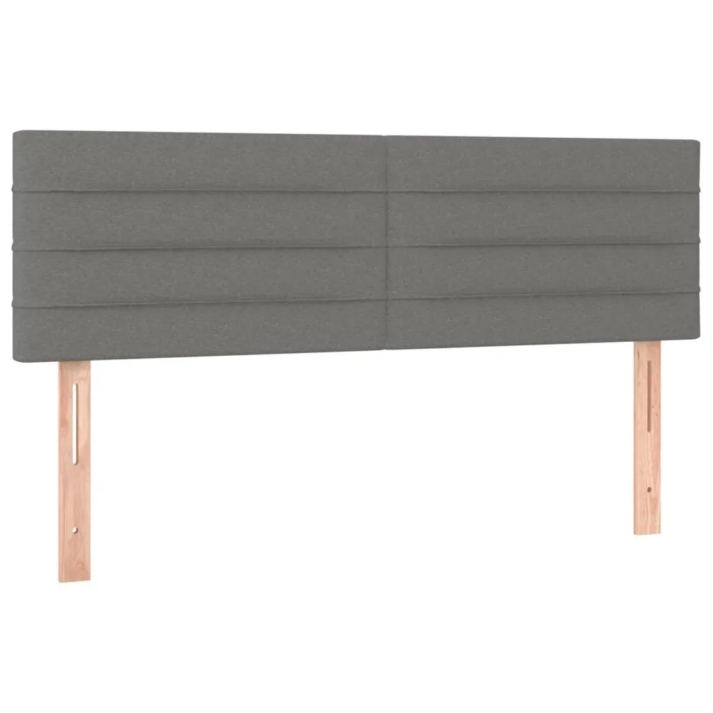 Queen Size Box Spring Bed with Pocket Spring Mattress LED Headboard Grey Fabric