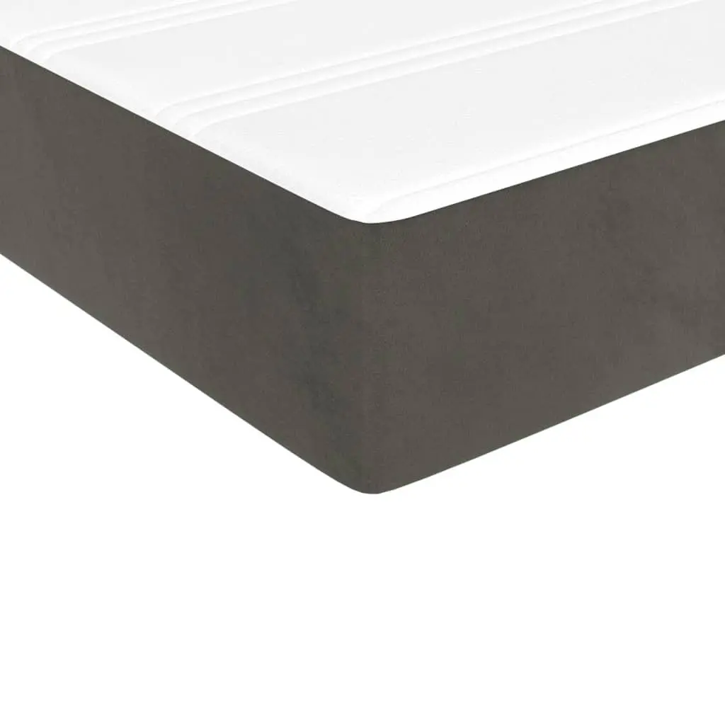 Box Spring Bed with Pocket Spring Mattress and Adjustable LED Headboard for Bedroom Queen Size Dark Grey