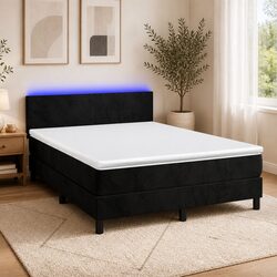 Box Spring Bed with LED Headboard - Queen Size Specs