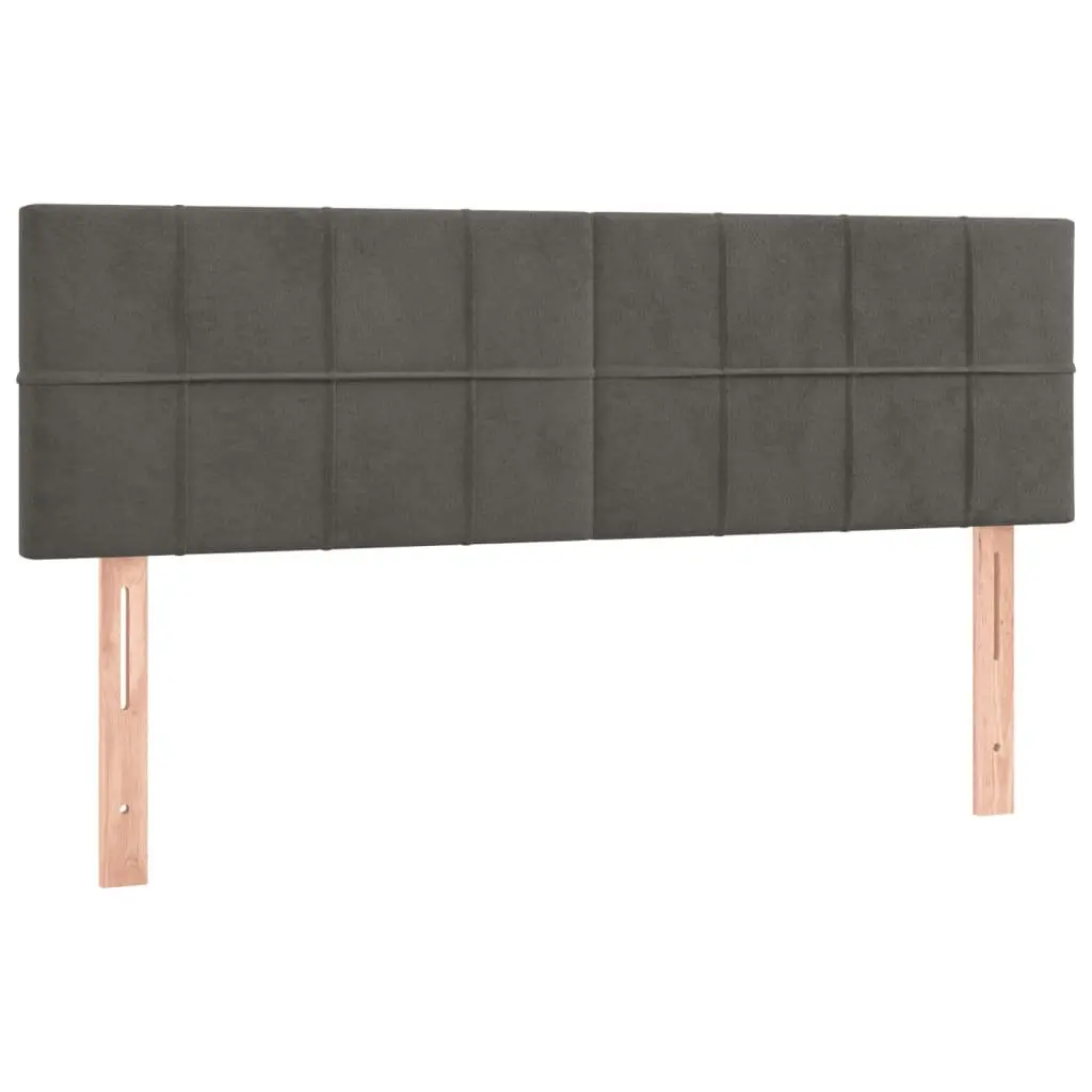 Queen Size Box Spring Bed with Pocket Spring Mattress and LED Headboard Grey Velvet