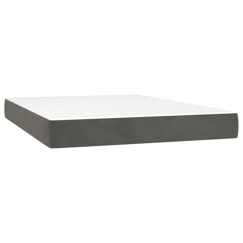 Box Spring Bed with Pocket Spring Mattress for Bedroom Queen Size Dark Grey