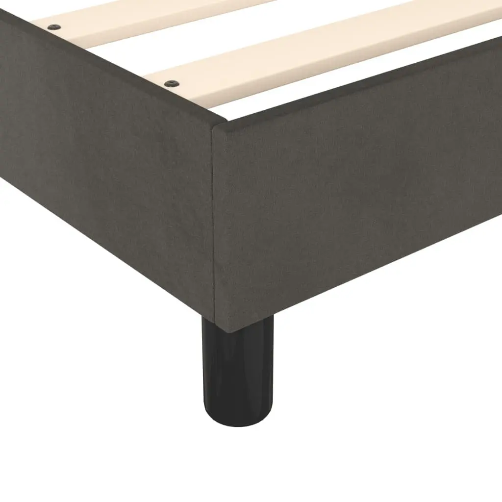 Queen Size Box Spring Bed with Pocket Spring Mattress LED Headboard Grey Velvet
