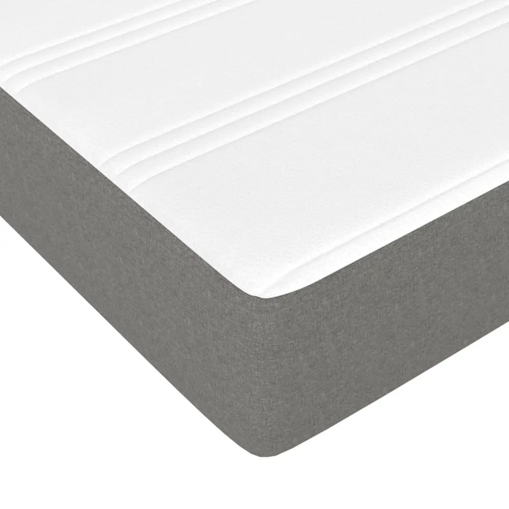 Queen Size Box Spring Bed with Pocket Mattress Grey Fabric Adjustable Headboard