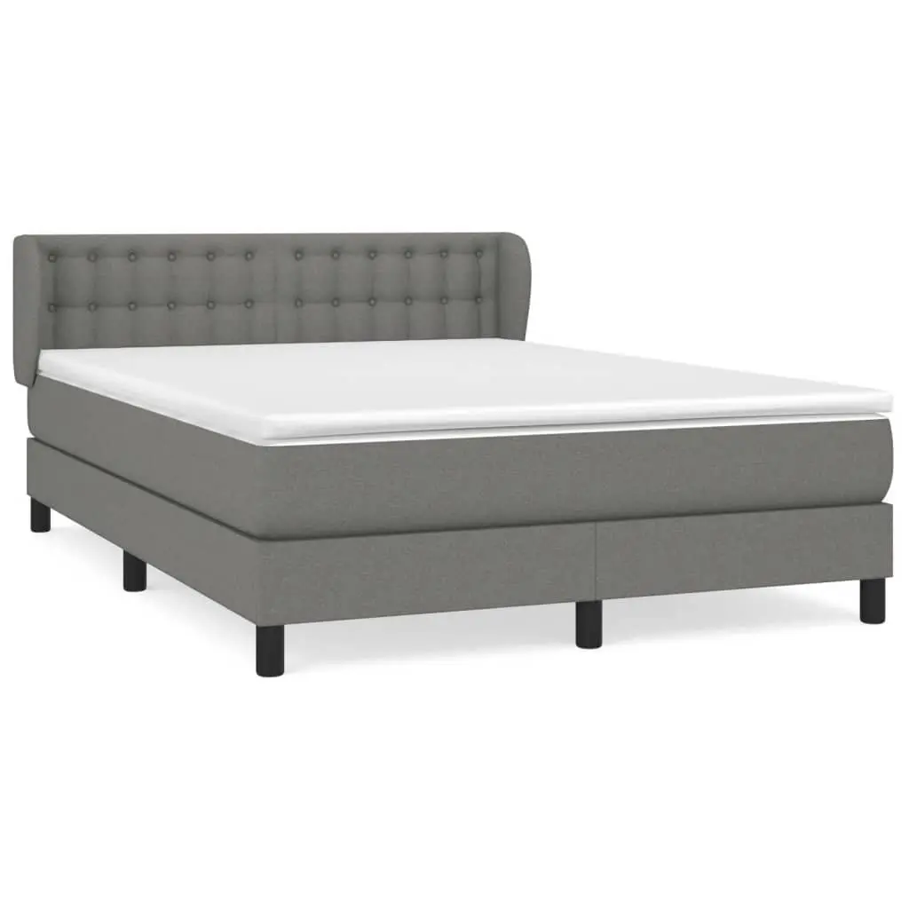 Pocket Spring Mattress Queen Size Bed Frame with Grey Fabric Adjustable Headboard for Bedroom