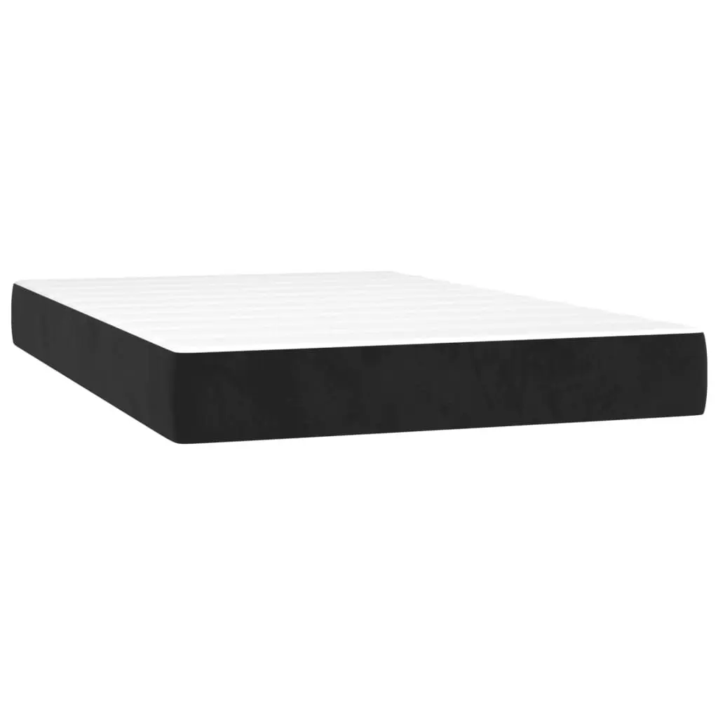 Box Spring Bed with Pocket Spring Mattress for Bedroom Queen Size Black Velvet 153x203cm