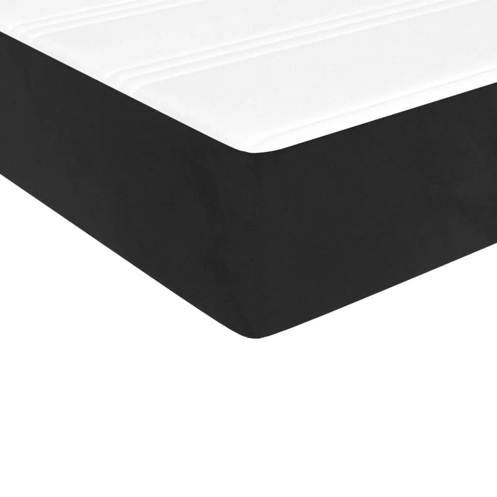 Box Spring Bed King Single with Pocket Spring Mattress Black Velvet 106x203cm