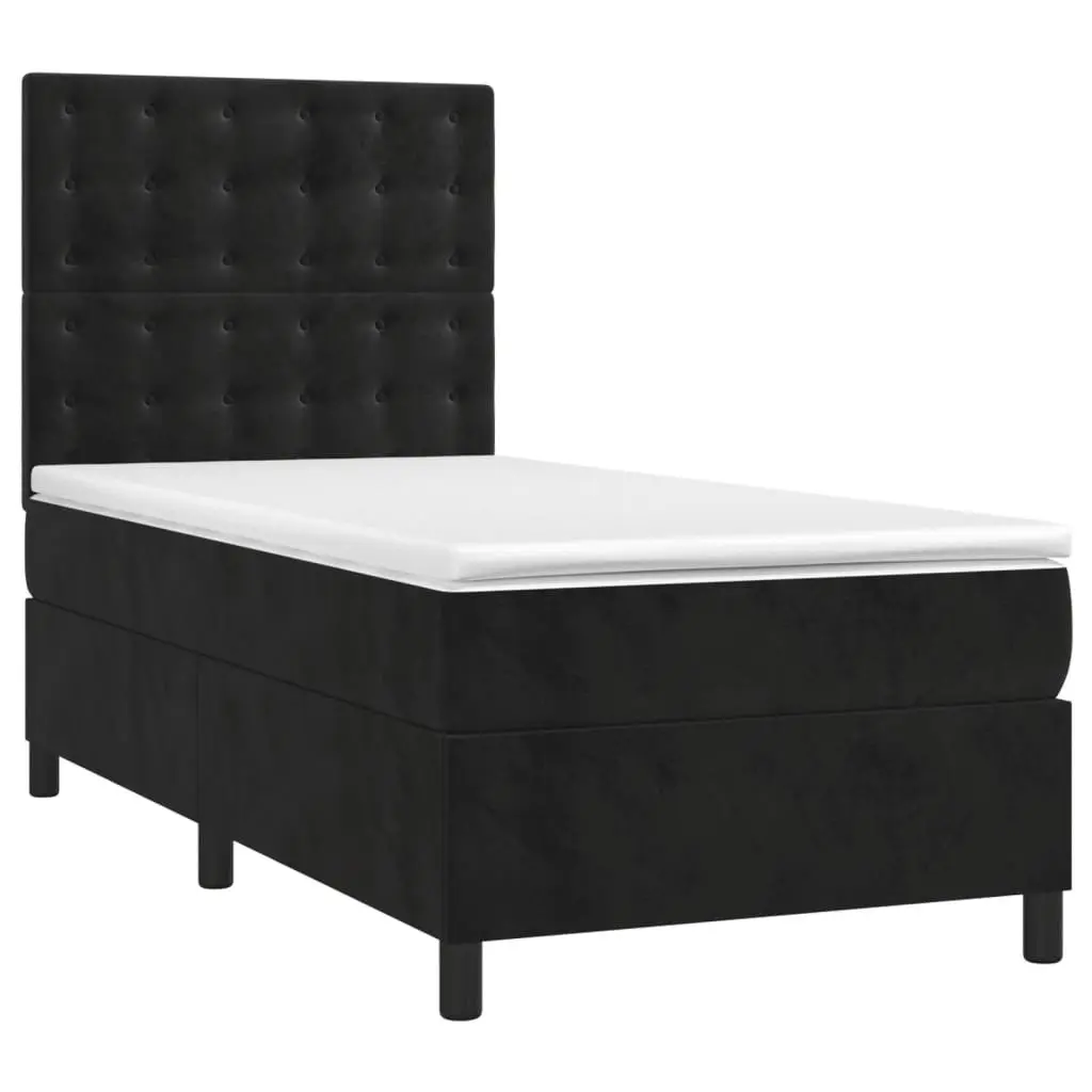 King Single Box Spring Bed in Black