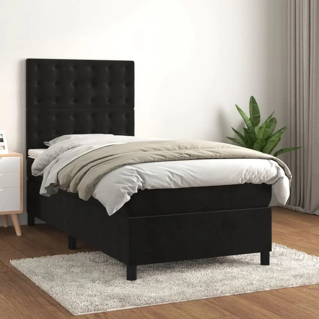 King Single Box Spring Bed in Black