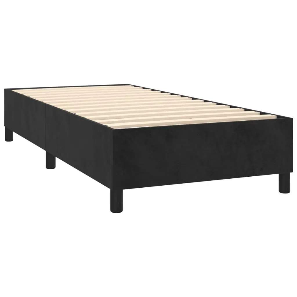 Box Spring Bed with Pocket Spring Mattress LED Headboard King Single 106x203cm