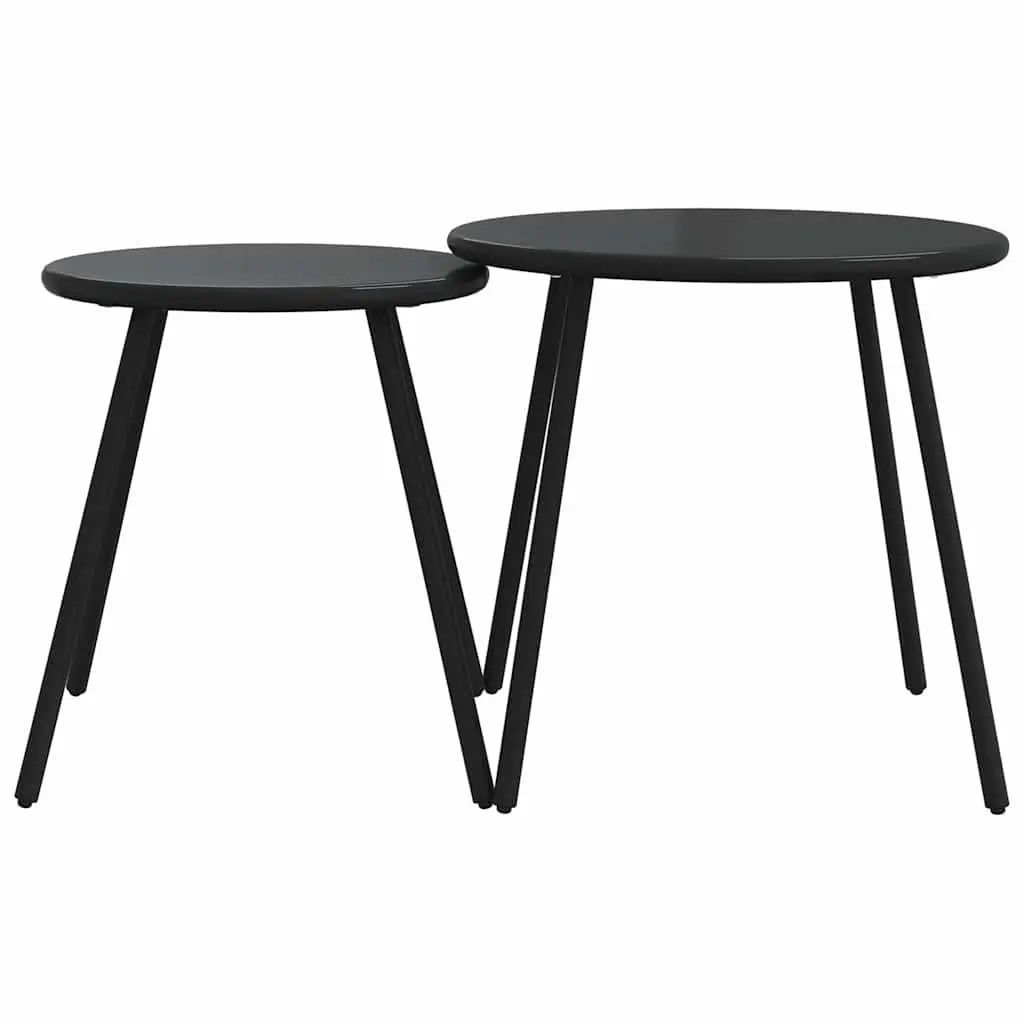 5 Piece Balcony Furniture Set Outdoor Patio Black Steel Frame with Cushions