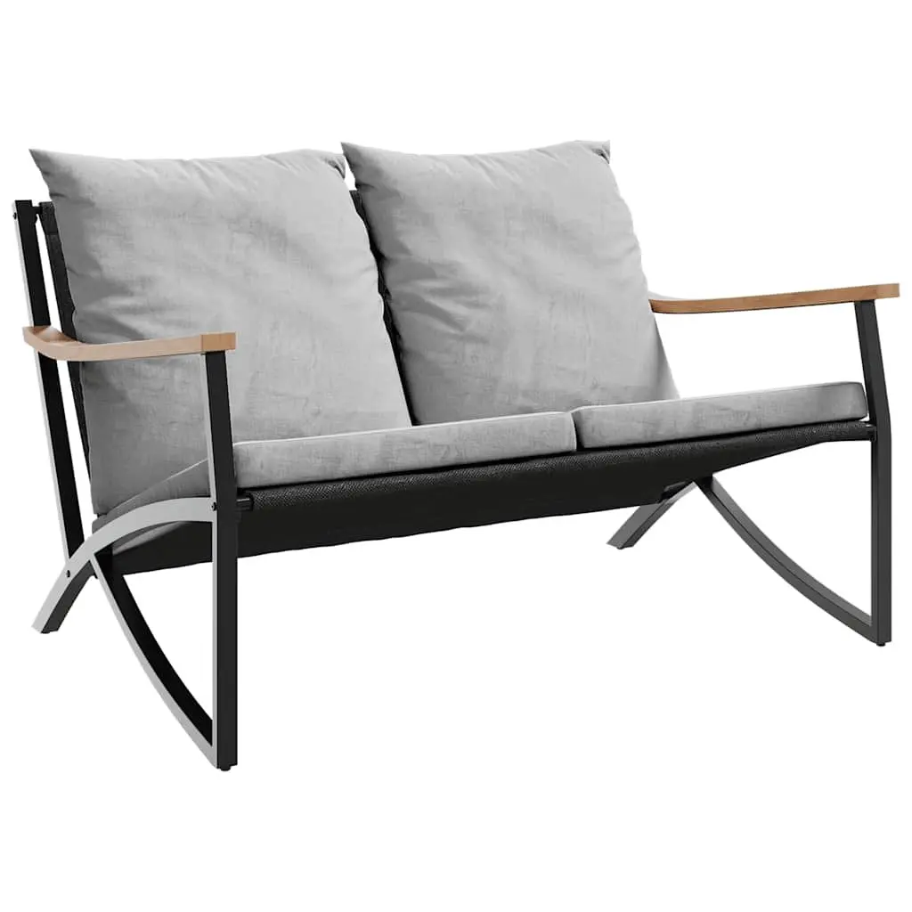 5 Piece Balcony Furniture Set Outdoor Patio Garden Black Steel
