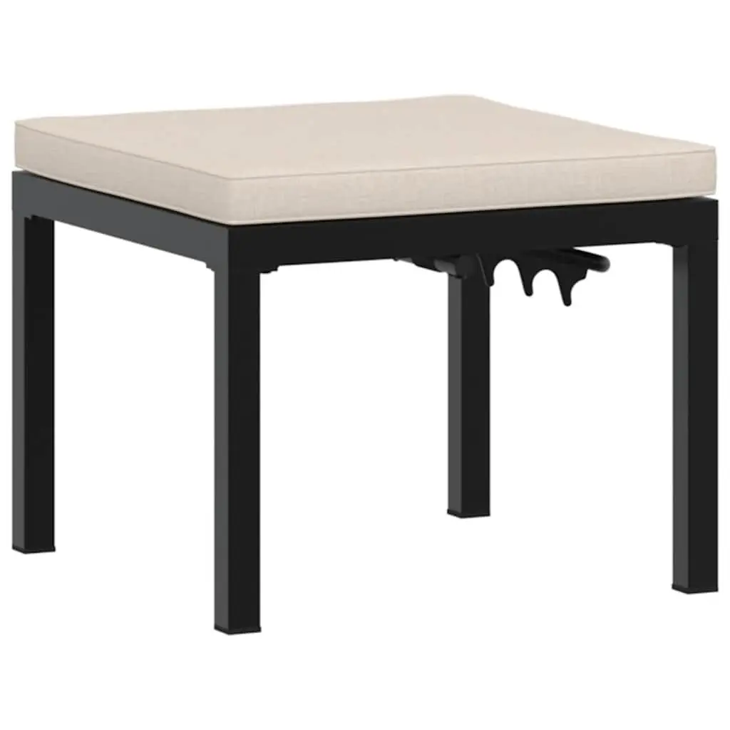 Garden Bench Set Outdoor Use 3 Pieces Black Steel Frame with Cushions