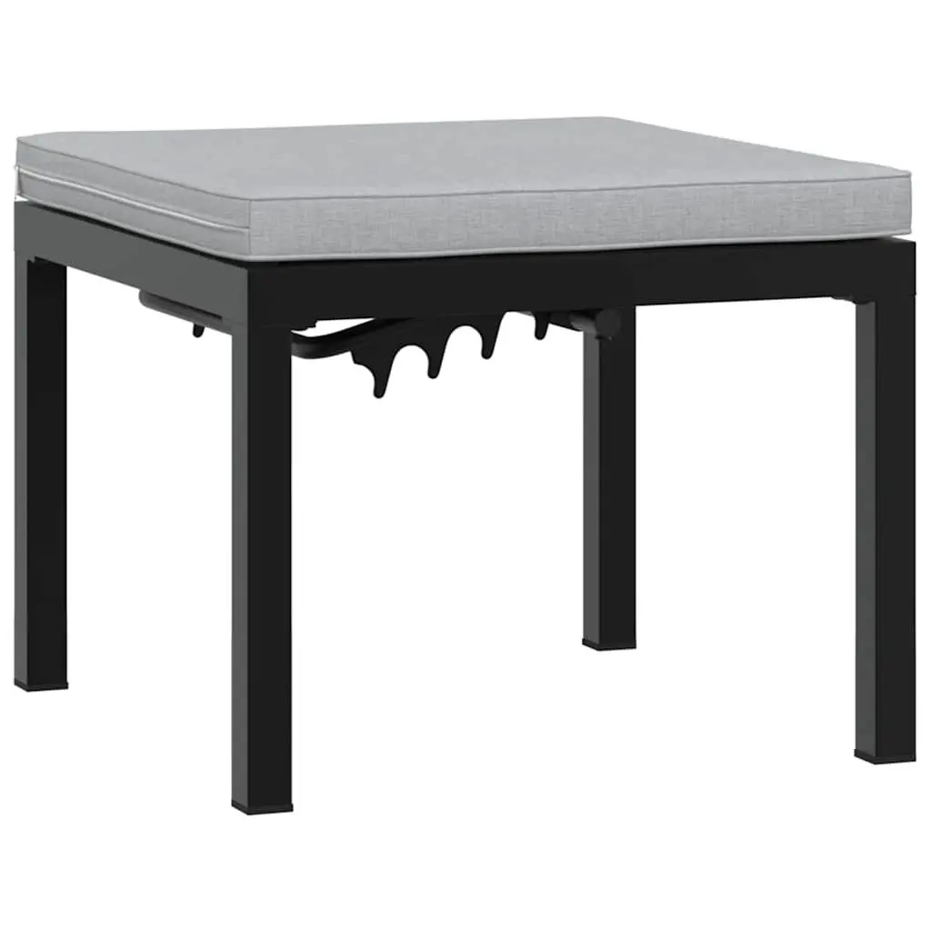Garden Bench Set Outdoor Furniture with Cushions Black Steel Frame 3 Piece