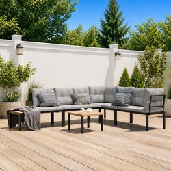 Specifications for 5-Piece Black Steel Garden Bench Set