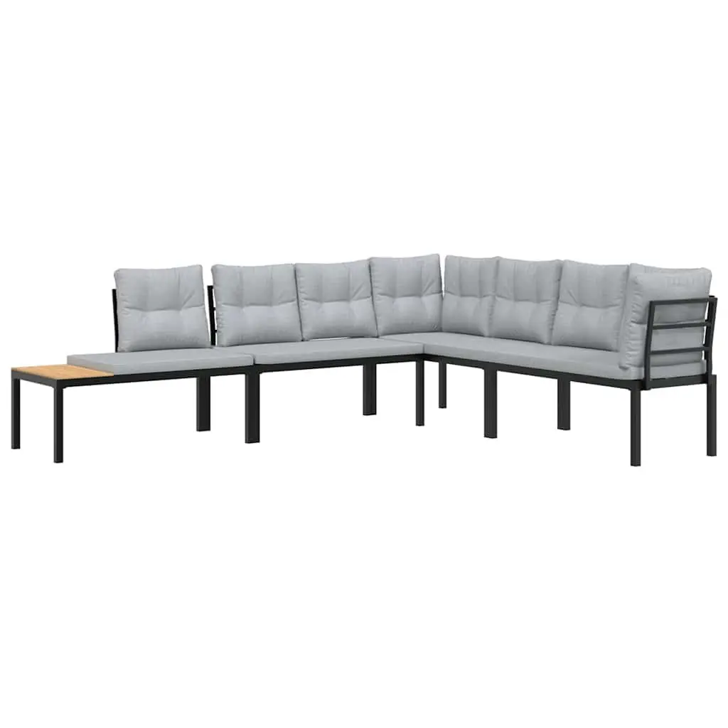 Black Steel Garden Bench Set 4 Pieces