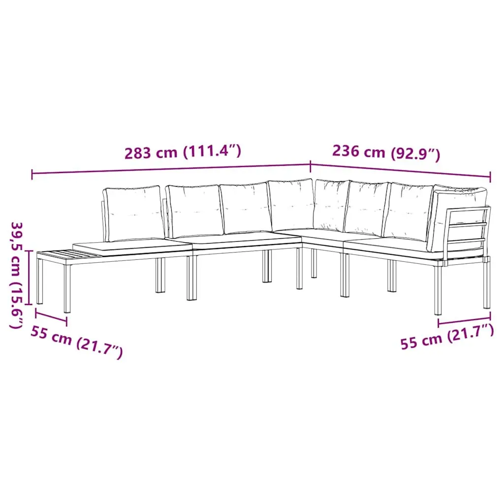 Black Steel Garden Bench Set 4 Pieces